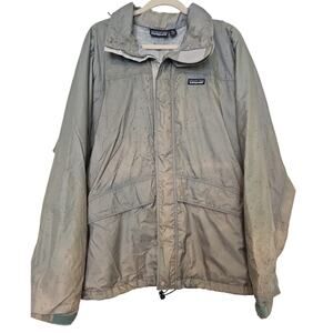PATAGONIA Jacket Full Zip Windbreaker Hooded Mens Large Vintage Green